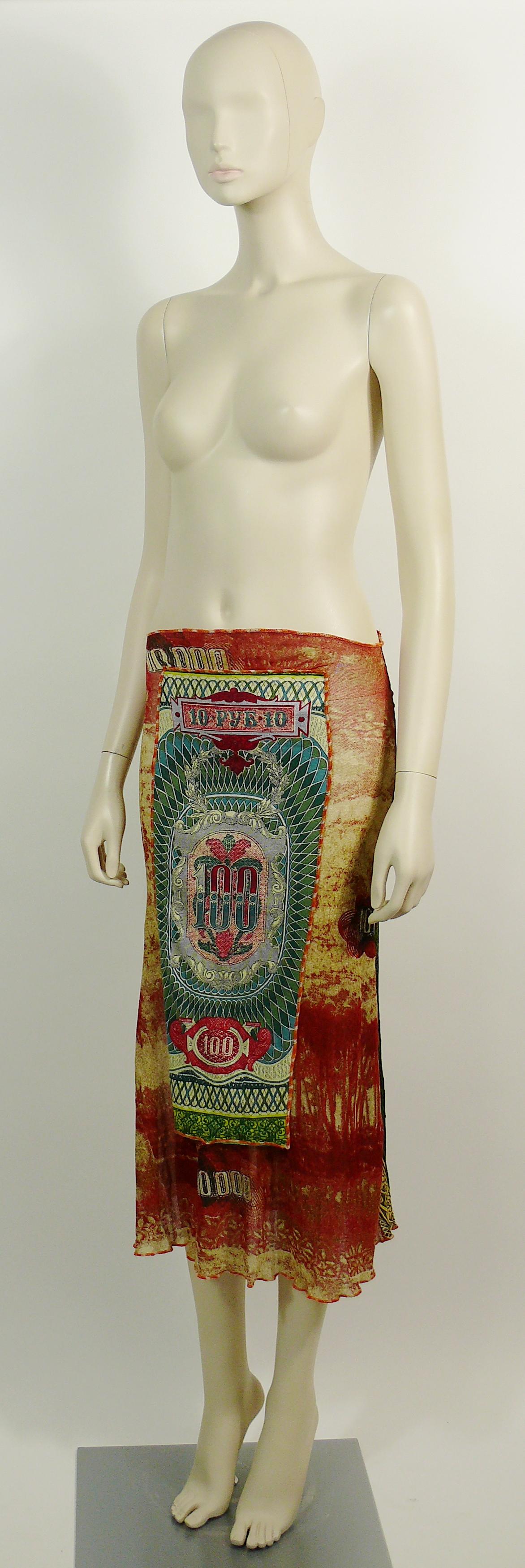 Jean Paul Gaultier Vintage Rouble Banknote Print Skirt 1