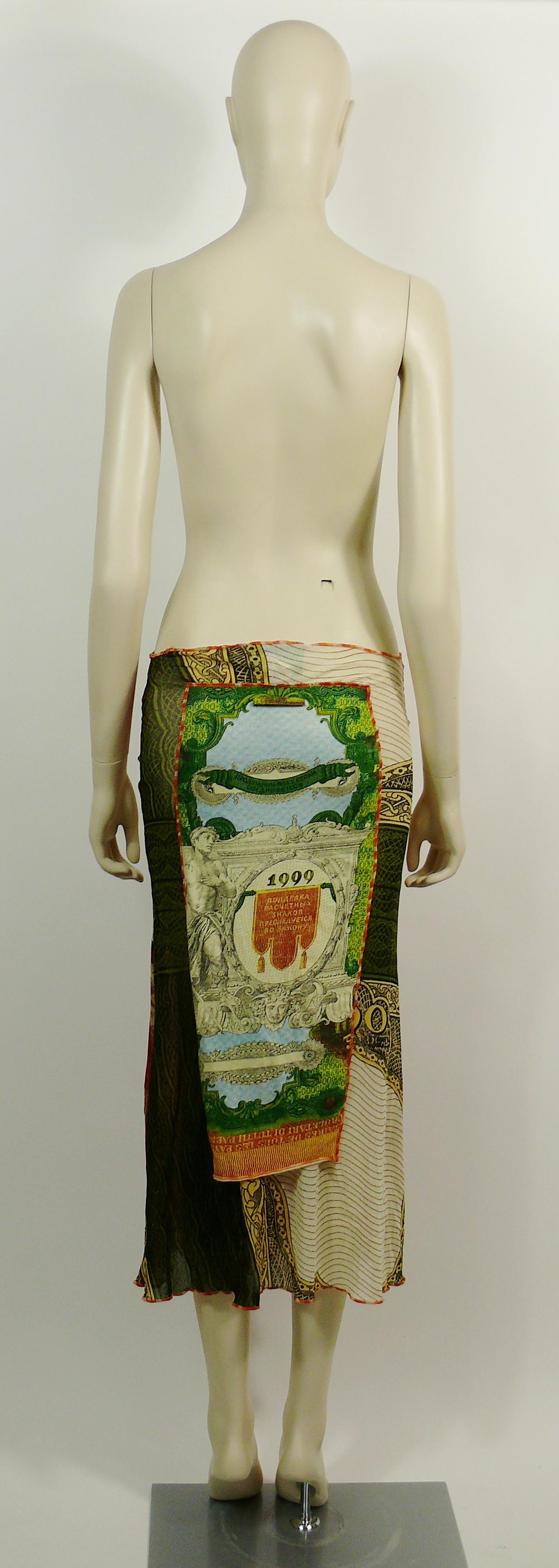Jean Paul Gaultier Vintage Rouble Banknote Print Skirt 4
