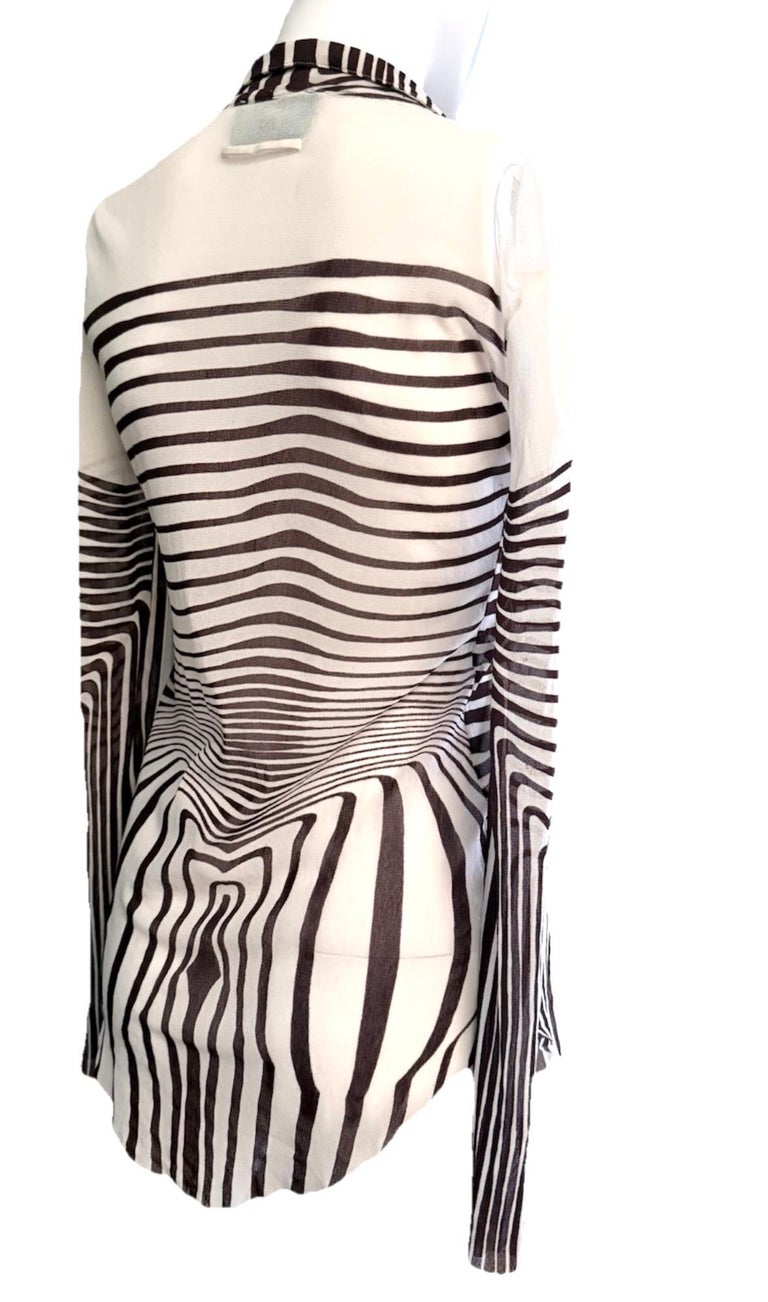 JEAN PAUL GAULTIER Vintage S/S 1996 Cyberbaba Zebra Sheer Mesh