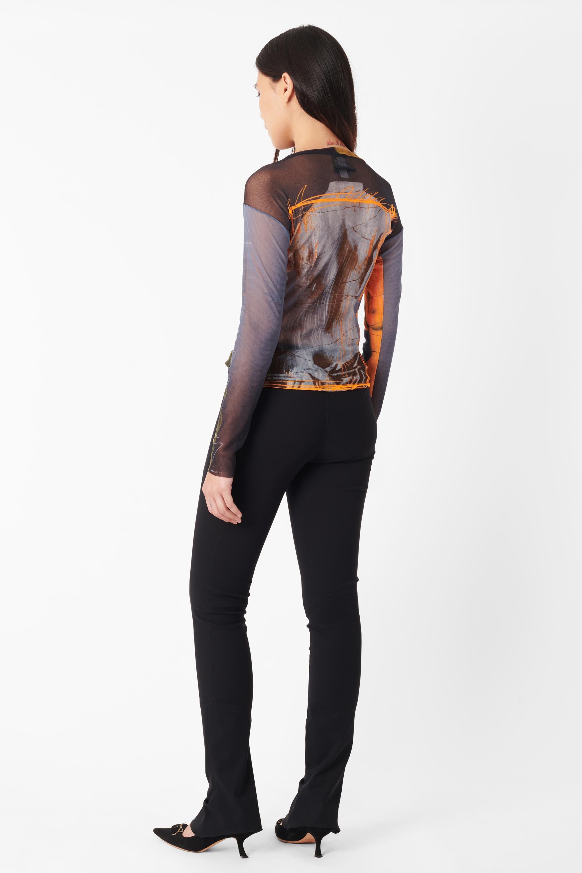 Black Jean Paul Gaultier Vintage S/S 1999 Soleil Venus De Milo Mesh Top For Sale