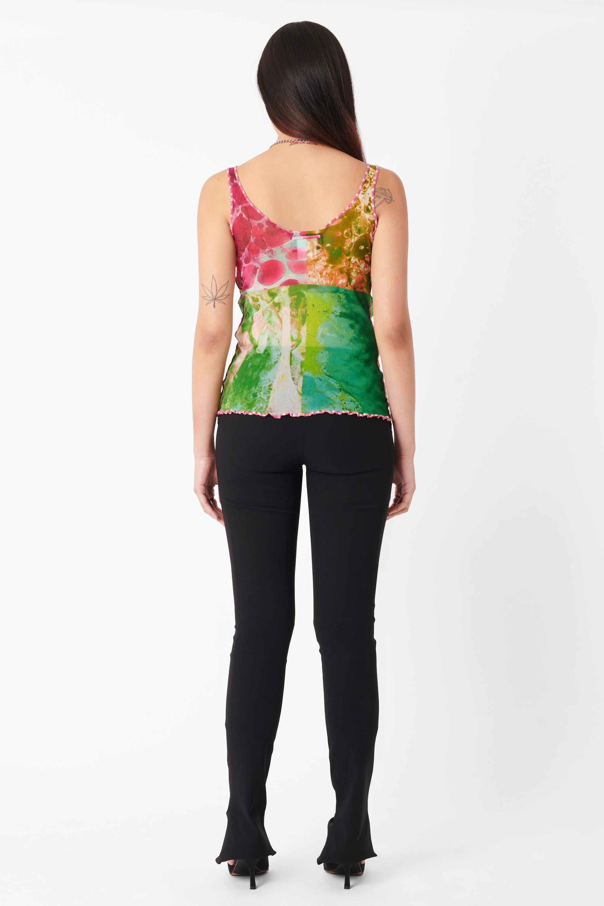 Black Jean Paul Gaultier  Vintage S/S 2000 Bacteria Mesh Top