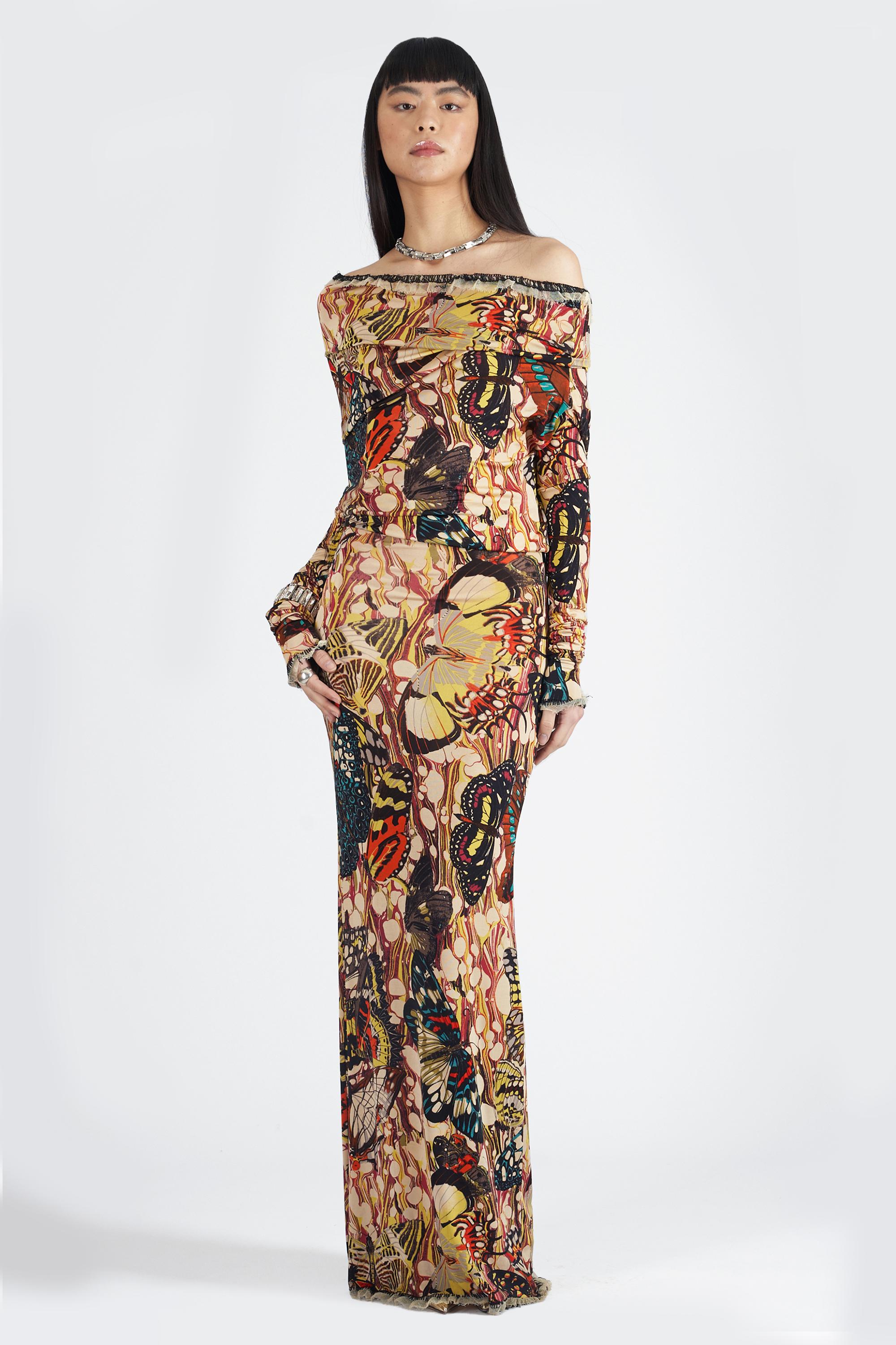 Women's Jean Paul Gaultier Vintage S/S 2003 Hooded Butterfly Maxi Dress