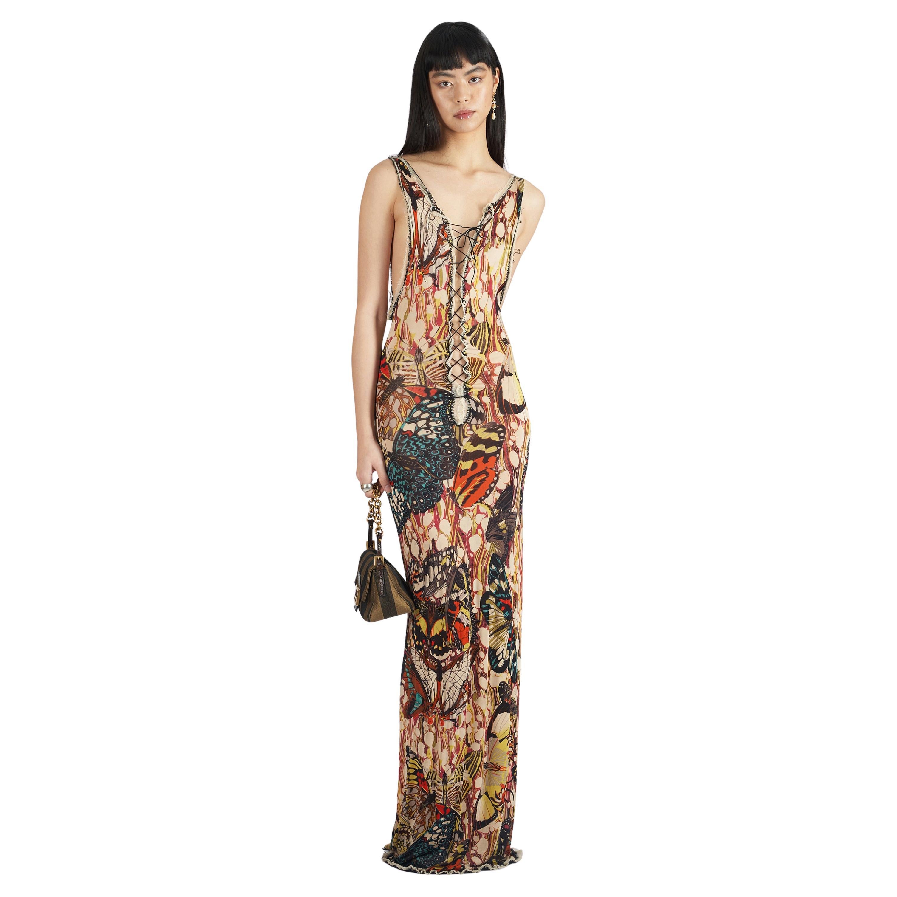 Jean Paul Gaultier Vintage S/S 2003 Maxi Butterfly Dress