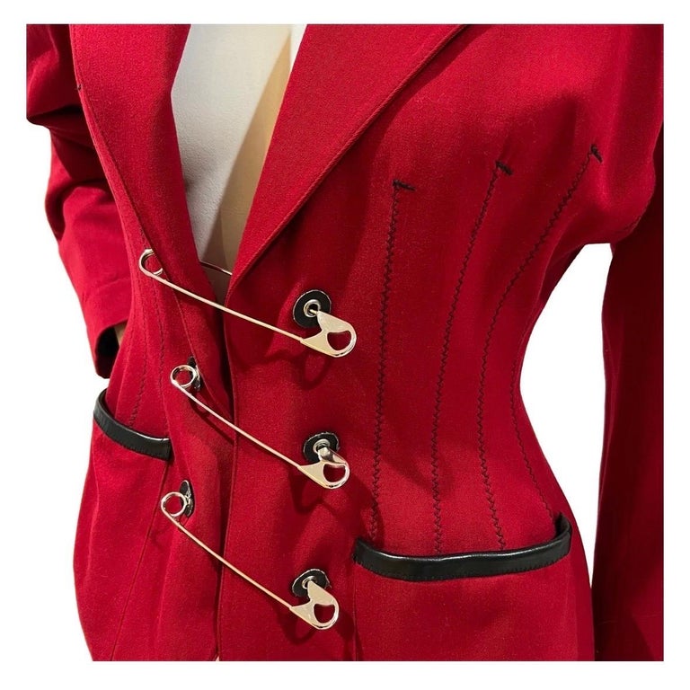 Jean Paul Gaultier Vintage Safety Pin Jacket In Excellent Condition For Sale In Los Angeles, CA