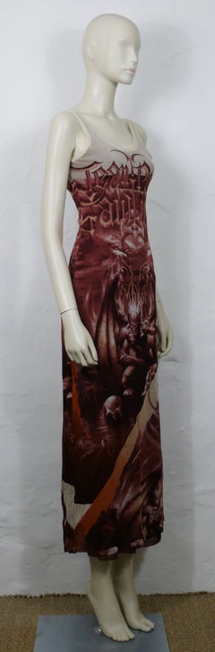 JEAN PAUL GAULTIER Vintage Semi Sheer Devil Demon Inferno Dress Size M