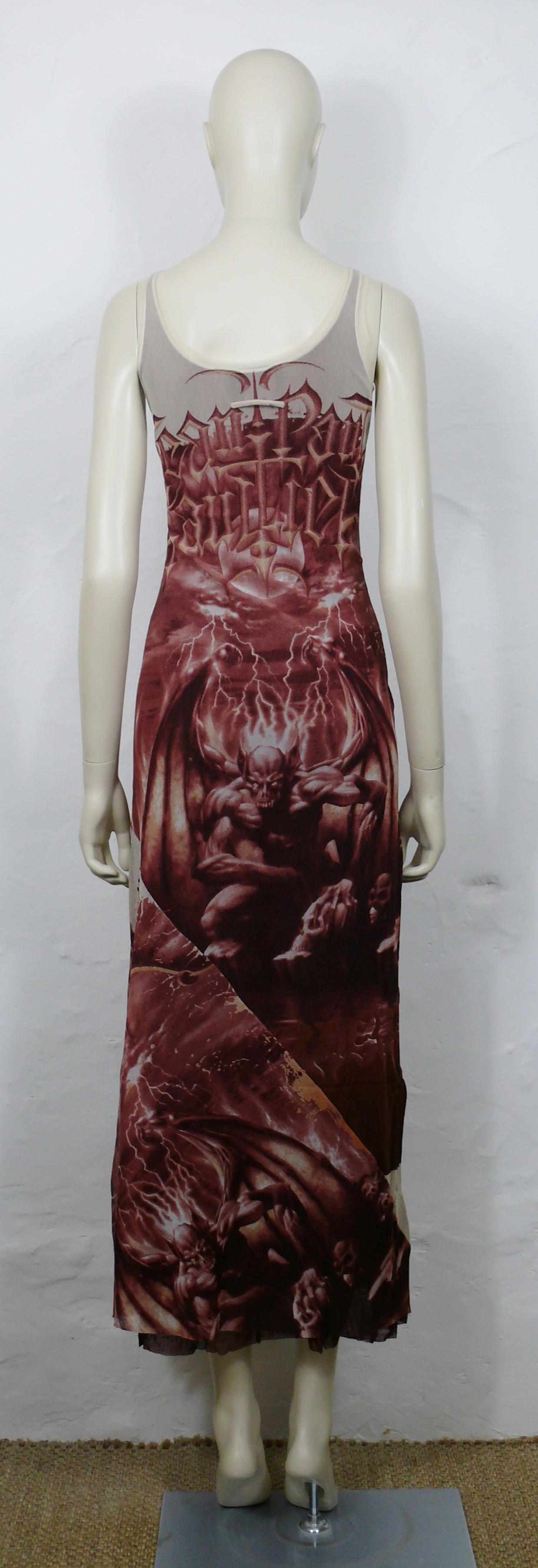 Women's JEAN PAUL GAULTIER Vintage Semi Sheer Devil Demon Inferno Dress Size M For Sale