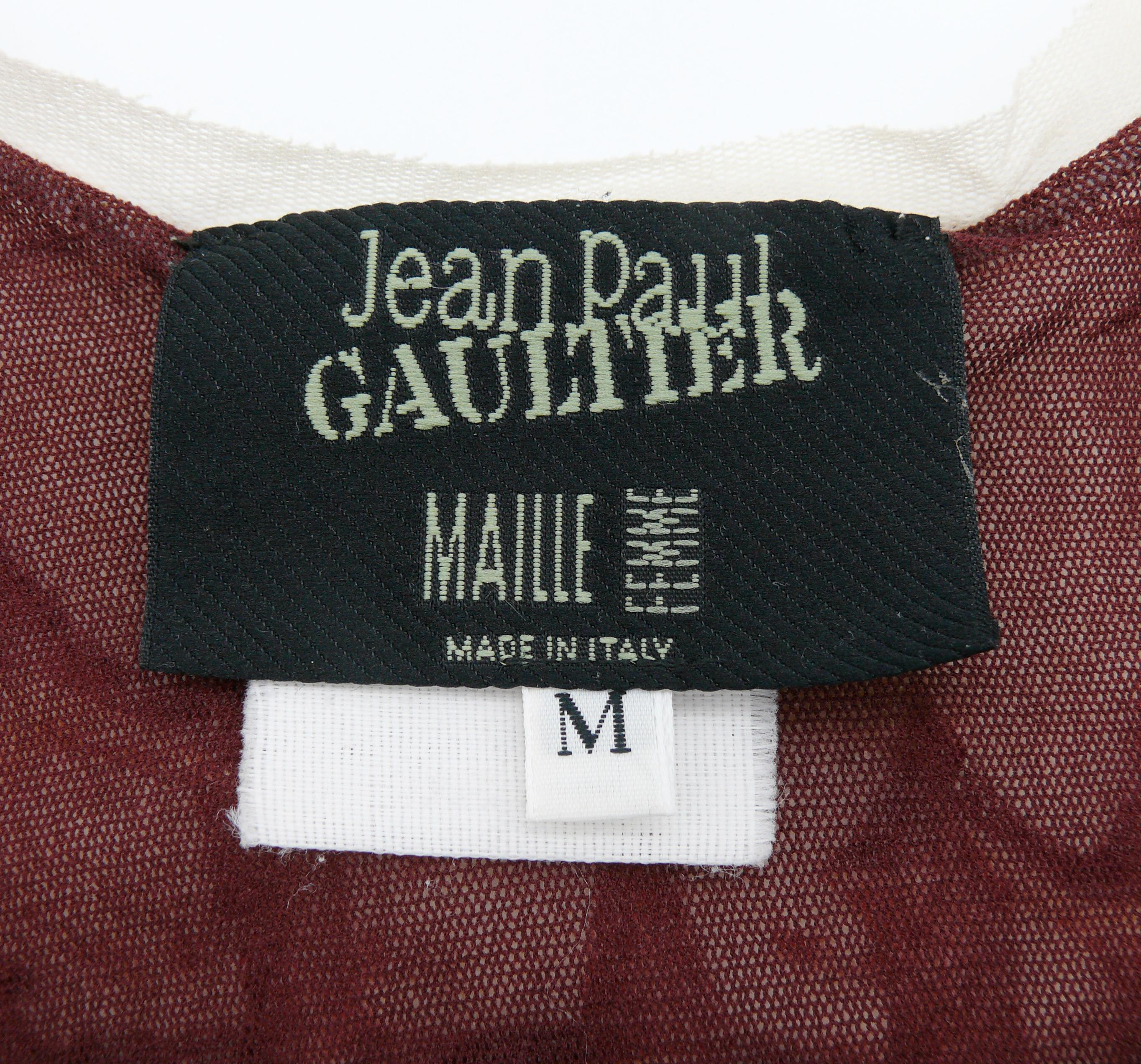 JEAN PAUL GAULTIER Vintage Semi Sheer Devil Demon Inferno Dress Size M For Sale 1