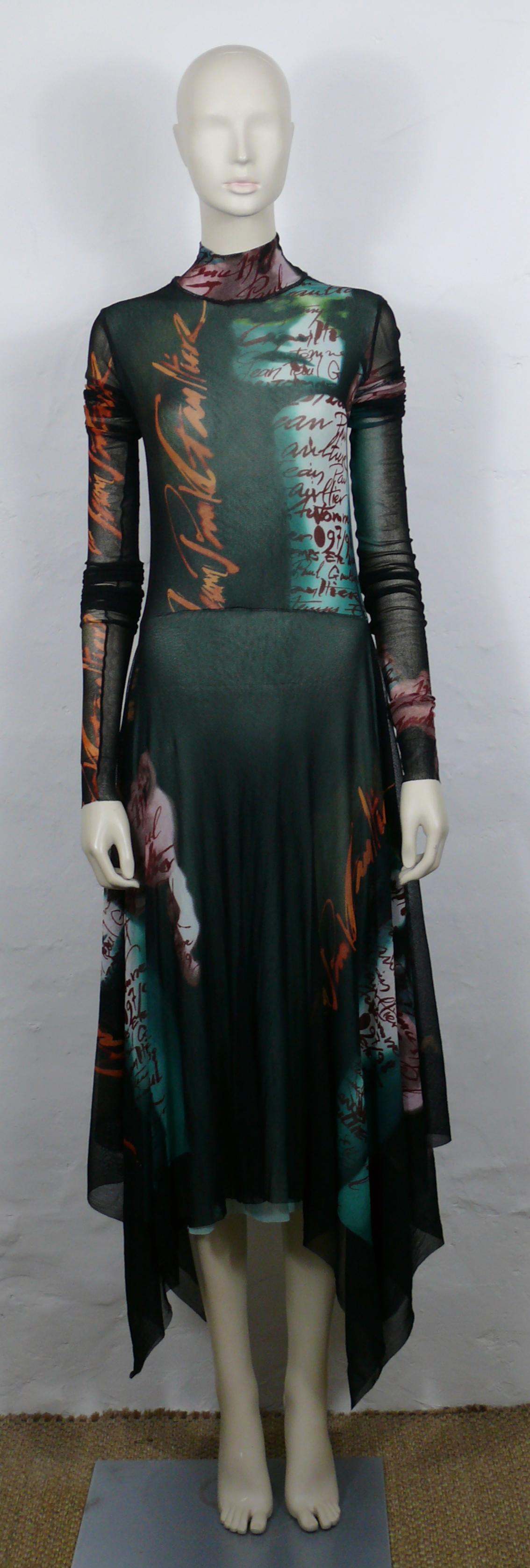 JEAN PAUL GAULTIER Vestido vintage de rejilla semitransparente para retratos en Bueno estado para la venta en Nice, FR