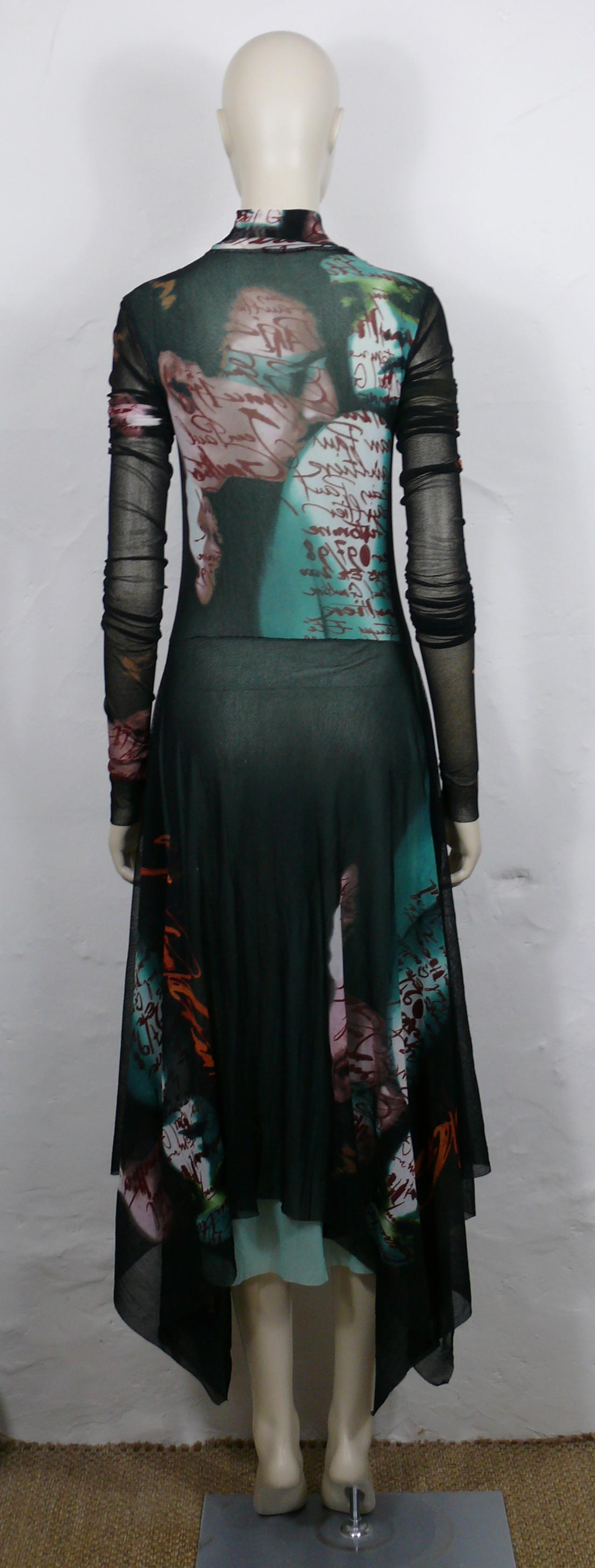 JEAN PAUL GAULTIER Vestido vintage de rejilla semitransparente para retratos en venta 1