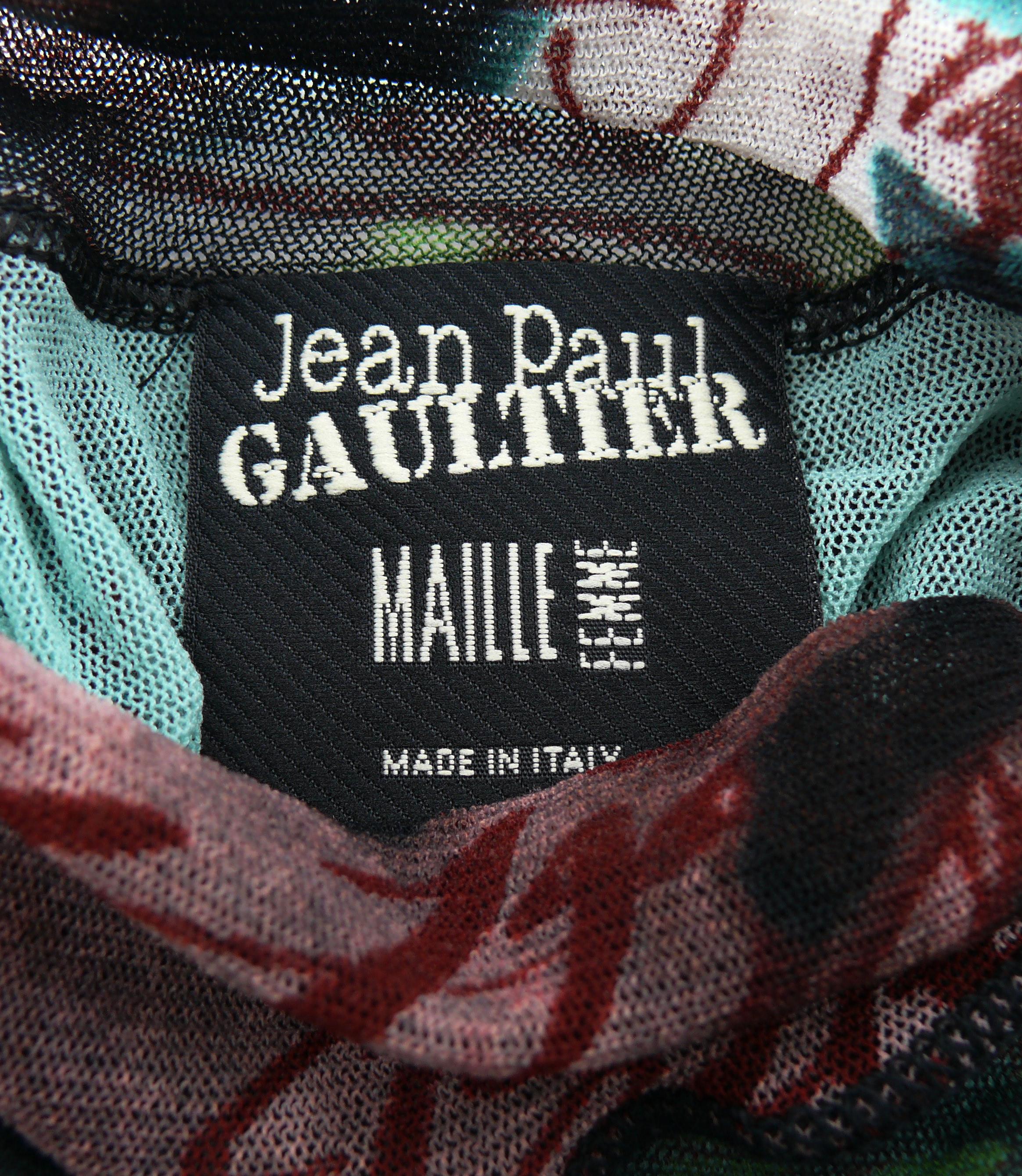 JEAN PAUL GAULTIER Vestido vintage de rejilla semitransparente para retratos en venta 2