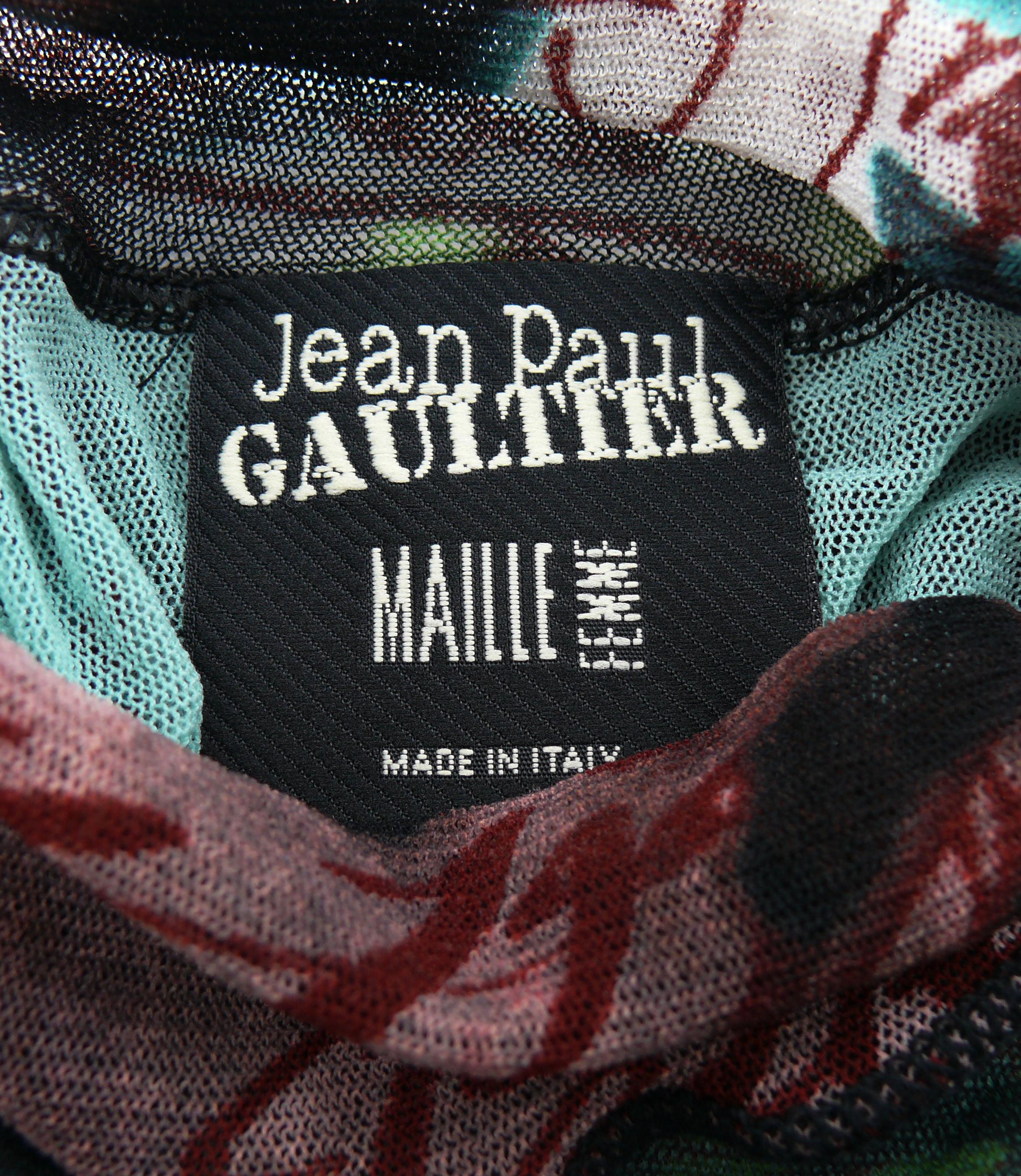 JEAN PAUL GAULTIER Vintage Halbdurchsichtiges Mesh-Porträtkleid im Angebot 2