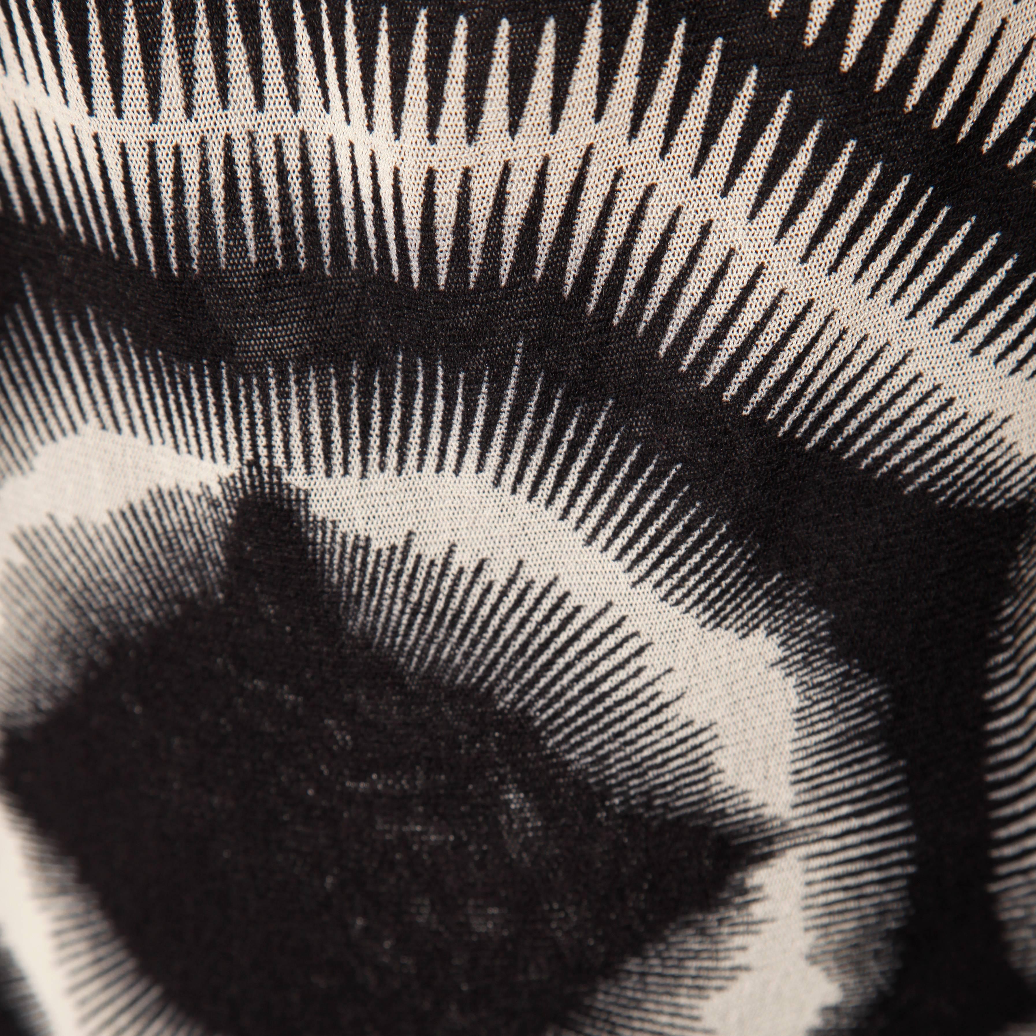 Jean Paul Gaultier Vintage Sheer Mesh Black + White Graphic Op Art Print Dress For Sale 4