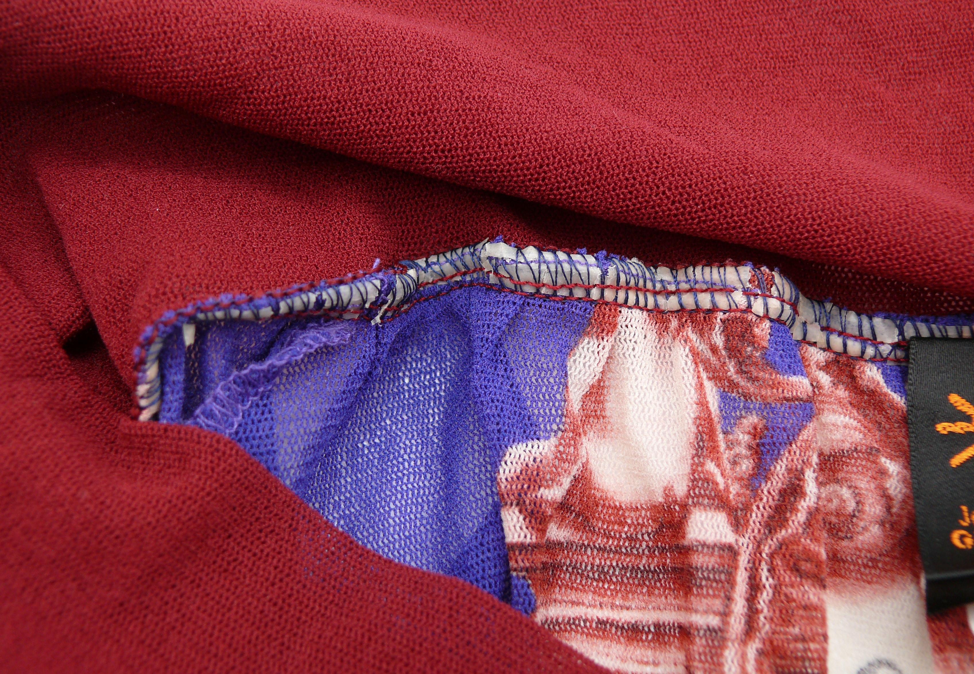 Jean Paul Gaultier - Haut perroquet brodé en maille transparente vintage, taille M en vente 4