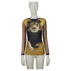JEAN PAUL GAULTIER Top leone in rete trasparente vintage taglia S
