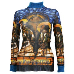 Jean Paul Gaultier Vintage Sheer Mesh Native American Holy Family Top Size L