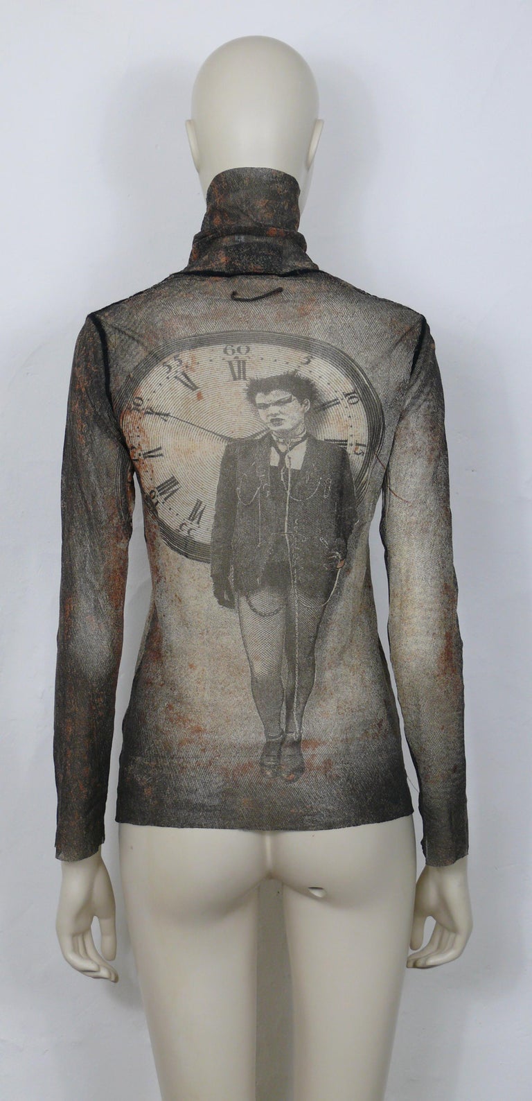 Jean Paul Gaultier Vintage Sheer Mesh Punk Lady an Clock