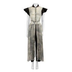Jean Paul Gaultier Vintage Sheer Top Pinstripe Trousers Set Size XXL