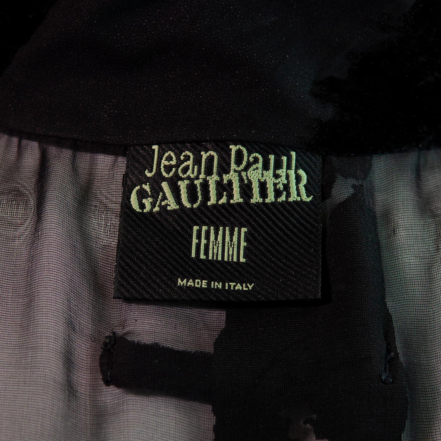 JEAN PAUL GAULTIER Vintage Sheer Velvet Signature Dress 7