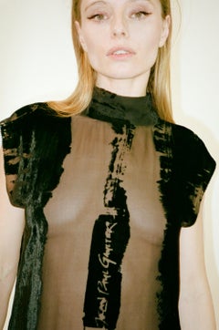 JEAN PAUL GAULTIER Vintage Sheer Velvet Signature Dress