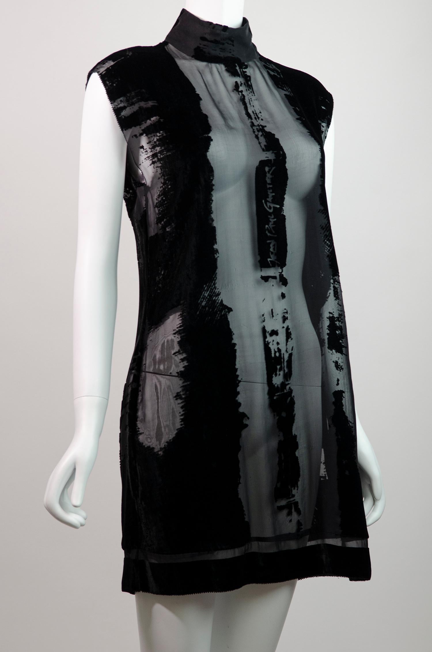 JEAN PAUL GAULTIER Vintage Sheer Velvet Signature Dress 5