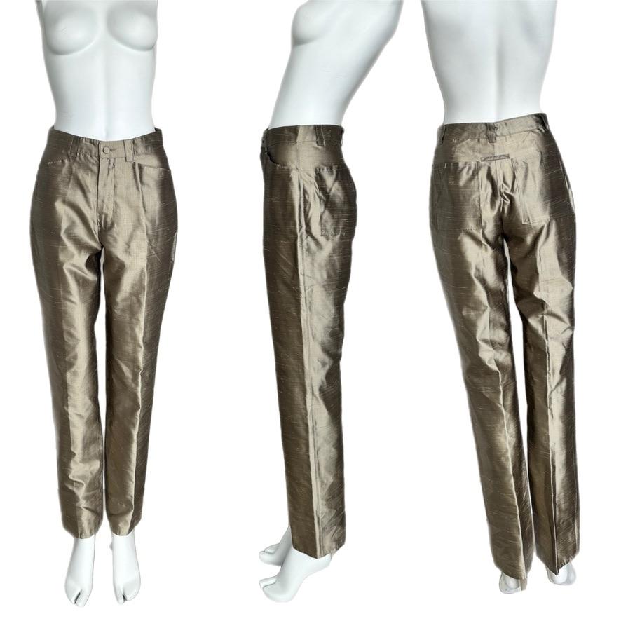 JEAN PAUL GAULTIER Vintage Zweireihiger Seidenanzug mit Perlmutt-Knöpfen aus Perlmutt im Angebot 1