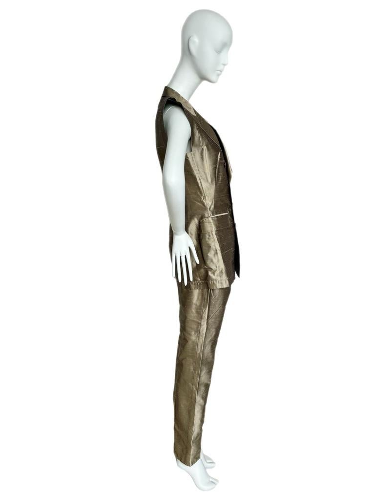 JEAN PAUL GAULTIER Vintage Silk Double Breasted Suit Mother of Pearl Buttons For Sale 2