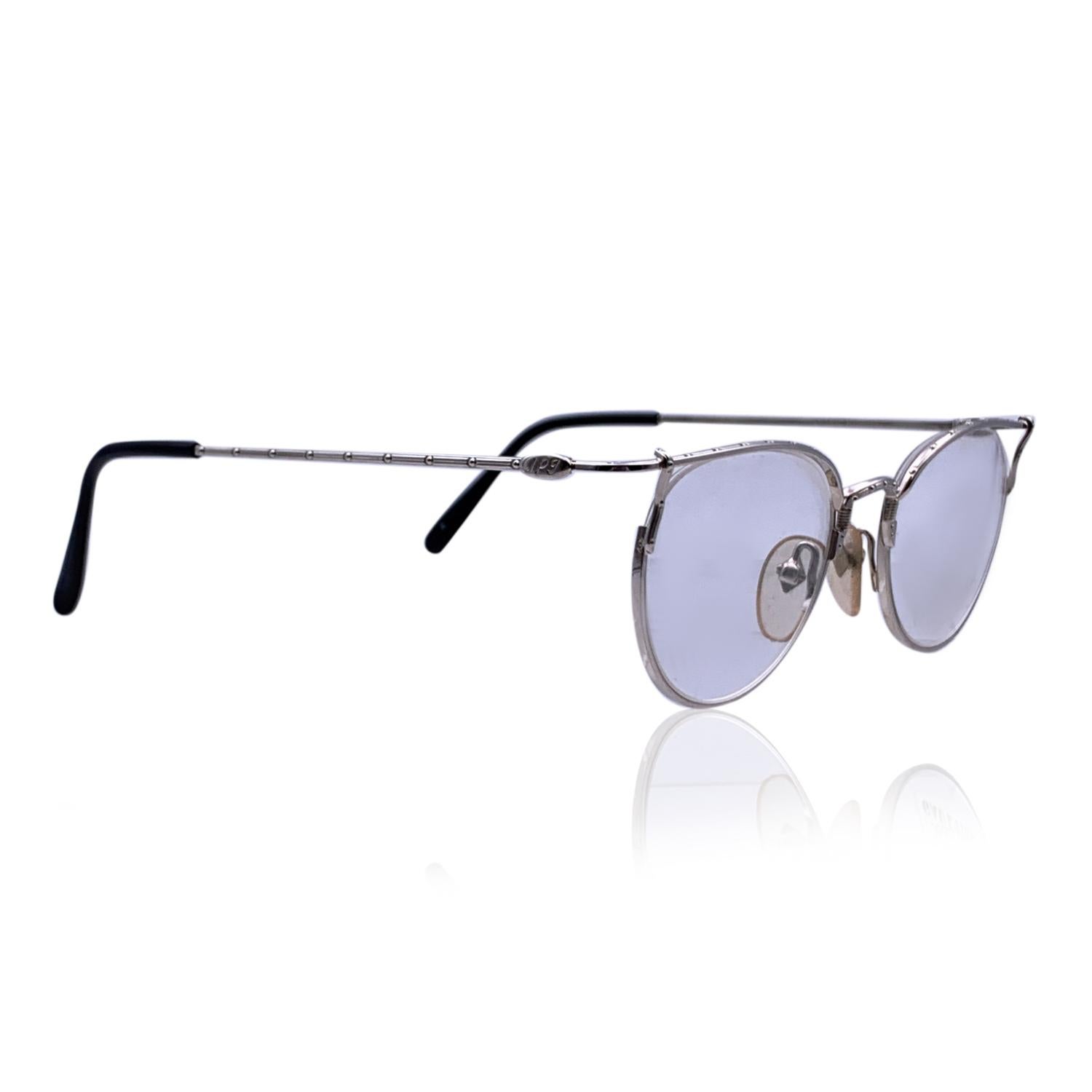Jean Paul Gaultier Vintage Silver Metal 55-3177 Eyeglasses 47/20 140mm In Excellent Condition In Rome, Rome