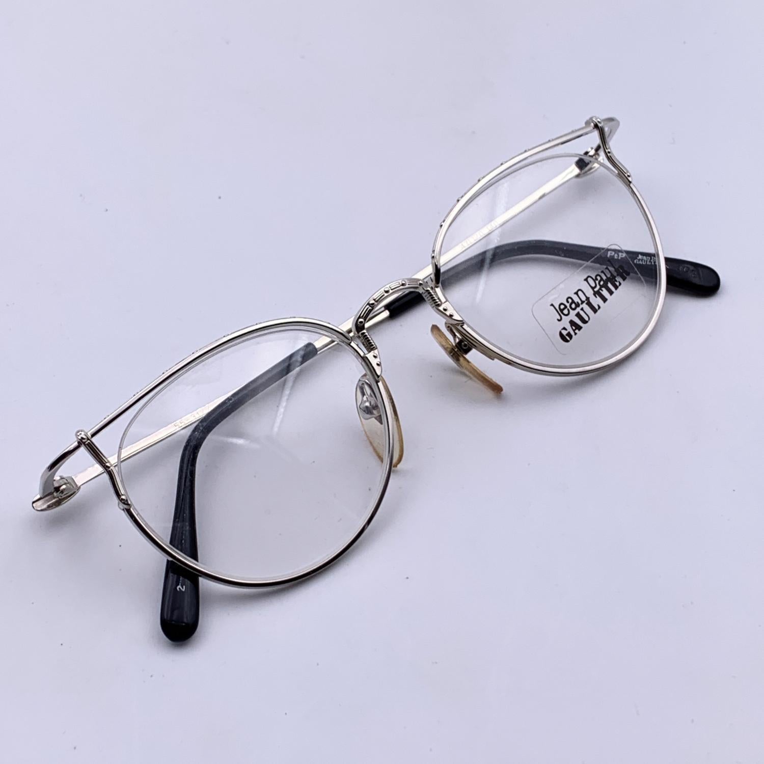 Jean Paul Gaultier Vintage Silver Metal 55-3177 Eyeglasses 47/20 140mm 1