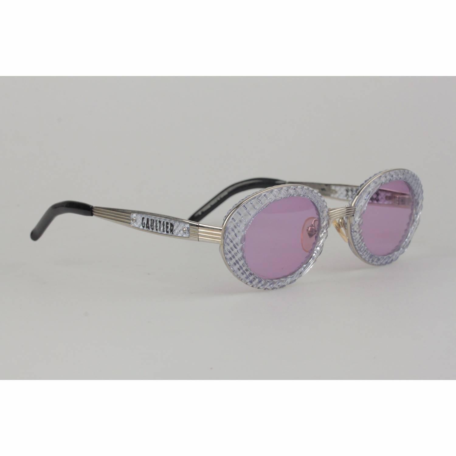 Women's or Men's Jean Paul Gaultier Vintage Silver Sunglasses 56-5201 