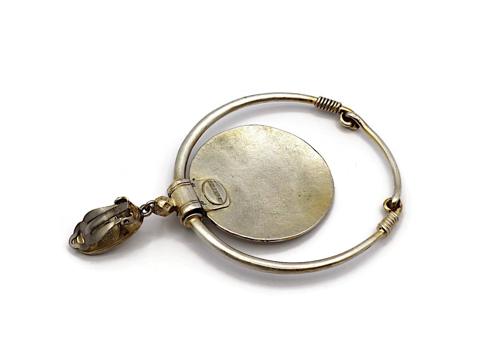 JEAN PAUL GAULTIER Vintage Silver Tone Hoop Earrings For Sale 8