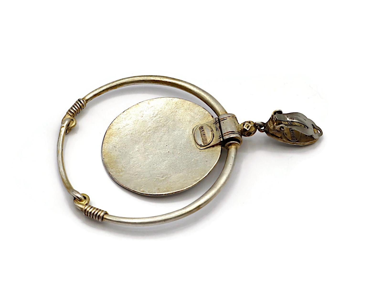 JEAN PAUL GAULTIER Vintage Silver Tone Hoop Earrings For Sale 10