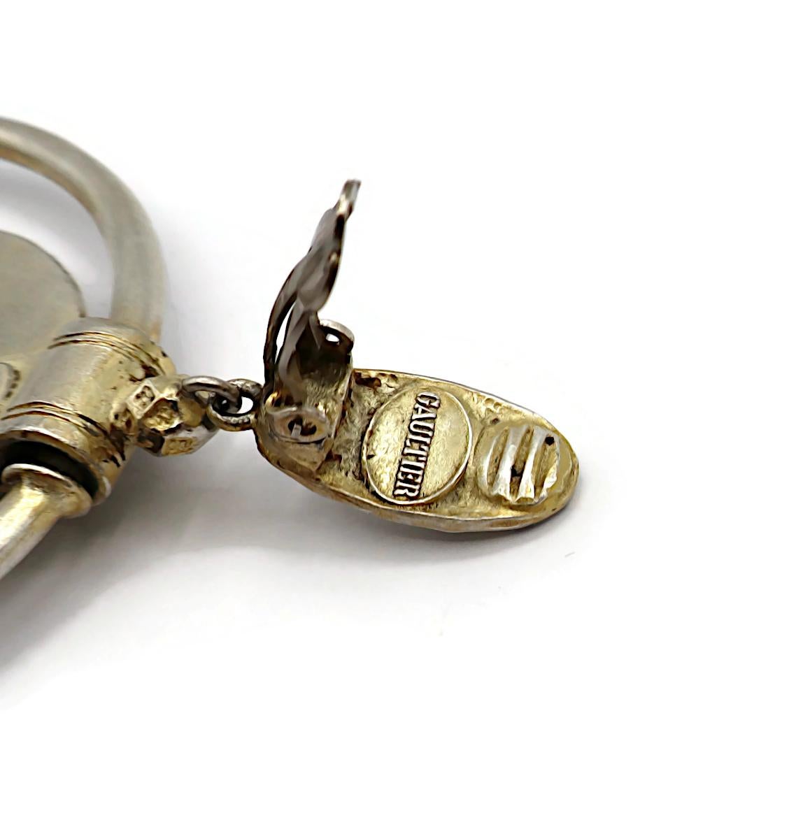 JEAN PAUL GAULTIER Vintage Silver Tone Hoop Earrings For Sale 14