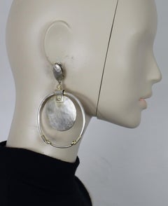 JEAN PAUL GAULTIER Vintage Silver Tone Hoop Earrings