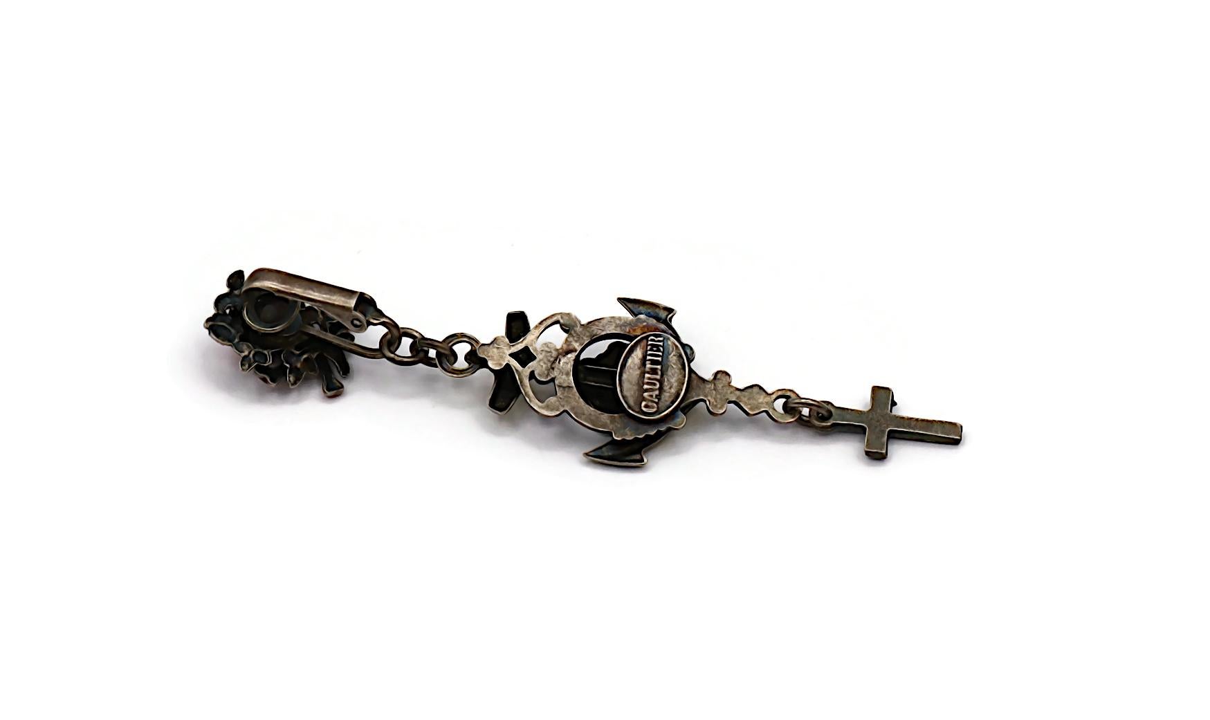 JEAN PAUL GAULTIER Vintage Skull, Cherub, Anchor & Cross Dangle Earrings For Sale 8