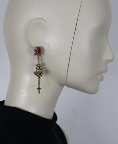 JEAN PAUL GAULTIER Vintage Skull, Cherub, Anchor & Cross Dangle Earrings