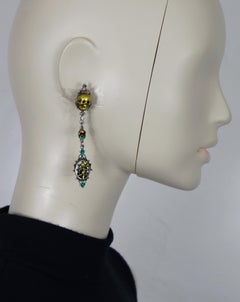 JEAN PAUL GAULTIER Vintage Skull, Flower, Cherub Dangle Earrings