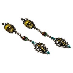 JEAN PAUL GAULTIER Vintage Skull, Flower, Cherub Dangle Earrings