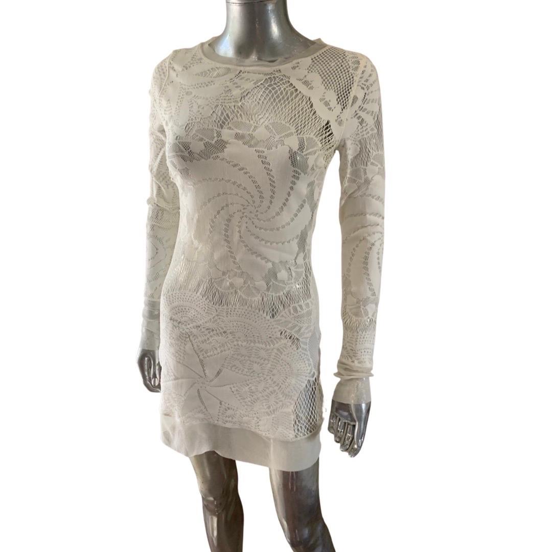 Jean Paul Gaultier Vintage Soleil White Knit Mesh Dress NWT Size Large 3