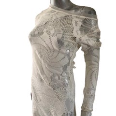 Jean Paul Gaultier Vintage Soleil White Knit Mesh Dress NWT Size Large
