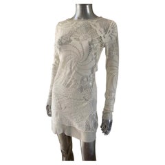 Jean Paul Gaultier Vintage Soleil White Knit Mesh Dress NWT Size Large
