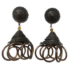 Jean Paul Gaultier Vintage Spiral Rings Earrings 1980's