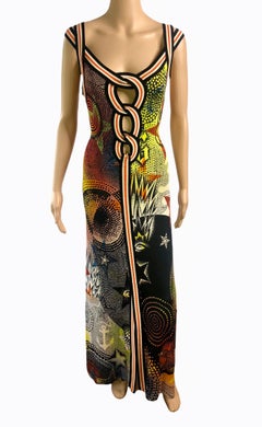 Jean Paul Gaultier S/S 2007 Star Print Cutout Bodycon Maxi Dress