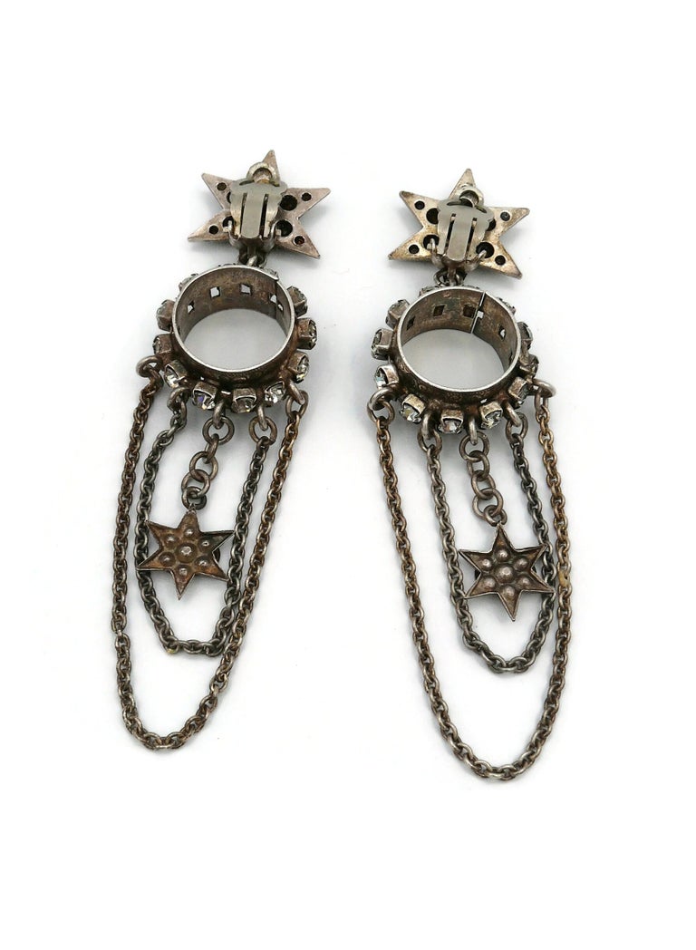Jean Paul Gaultier Vintage Stars and Chains Jewelled Dangling 