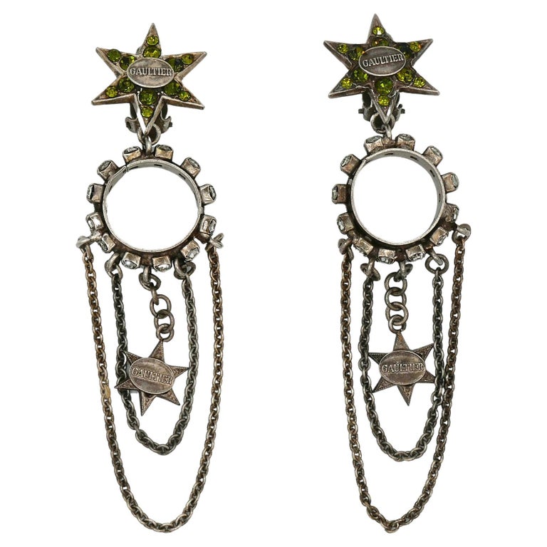 Jean Paul Gaultier Vintage Stars and Chains Jewelled Dangling 