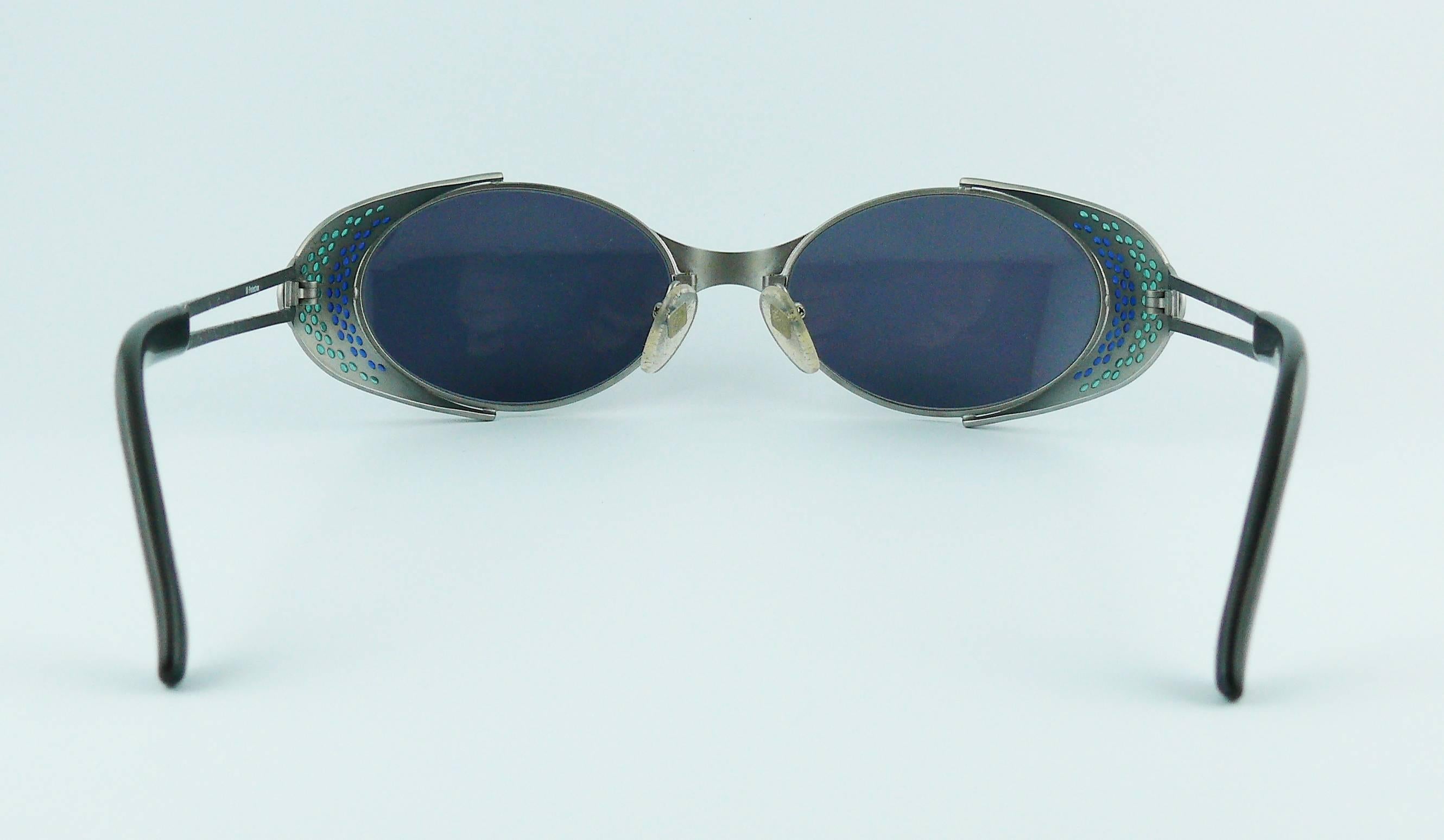 Jean Paul Gaultier Vintage Blue Green Model 56-7109 Steampunk Sunglasses  2