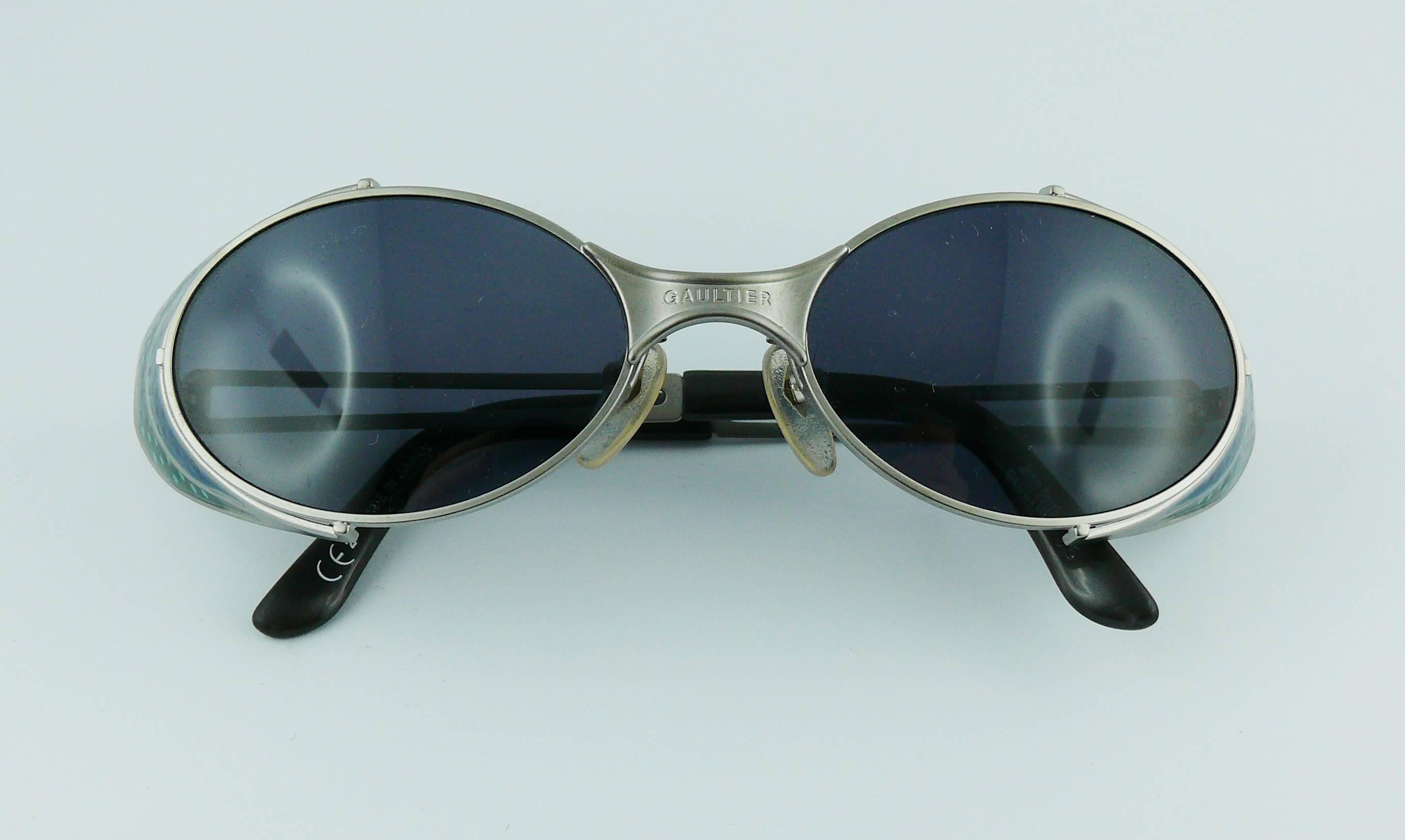 Jean Paul Gaultier Vintage Blue Green Model 56-7109 Steampunk Sunglasses  1