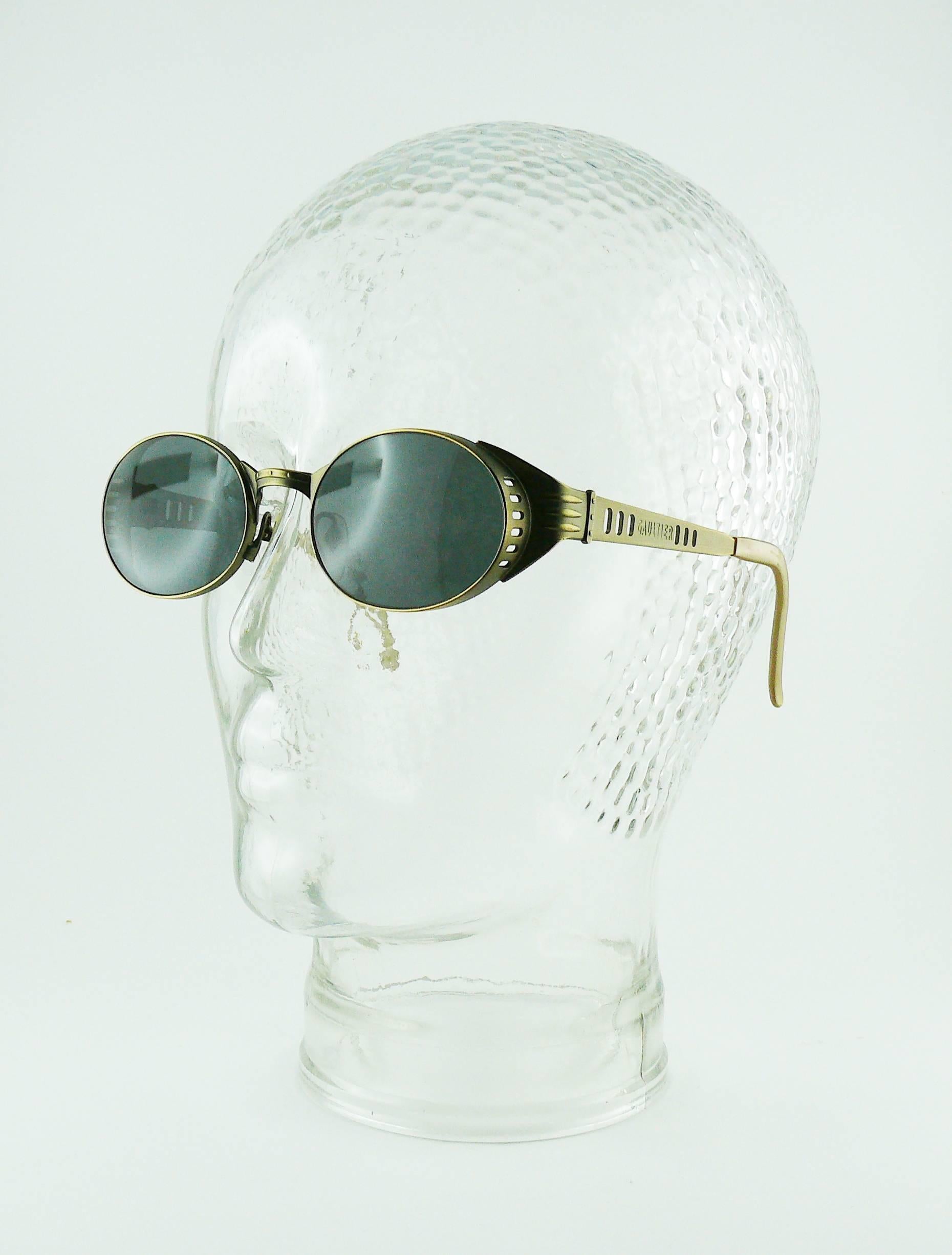 Gray Jean Paul Gaultier Vintage Steampunk Sunglasses Model 56-6102