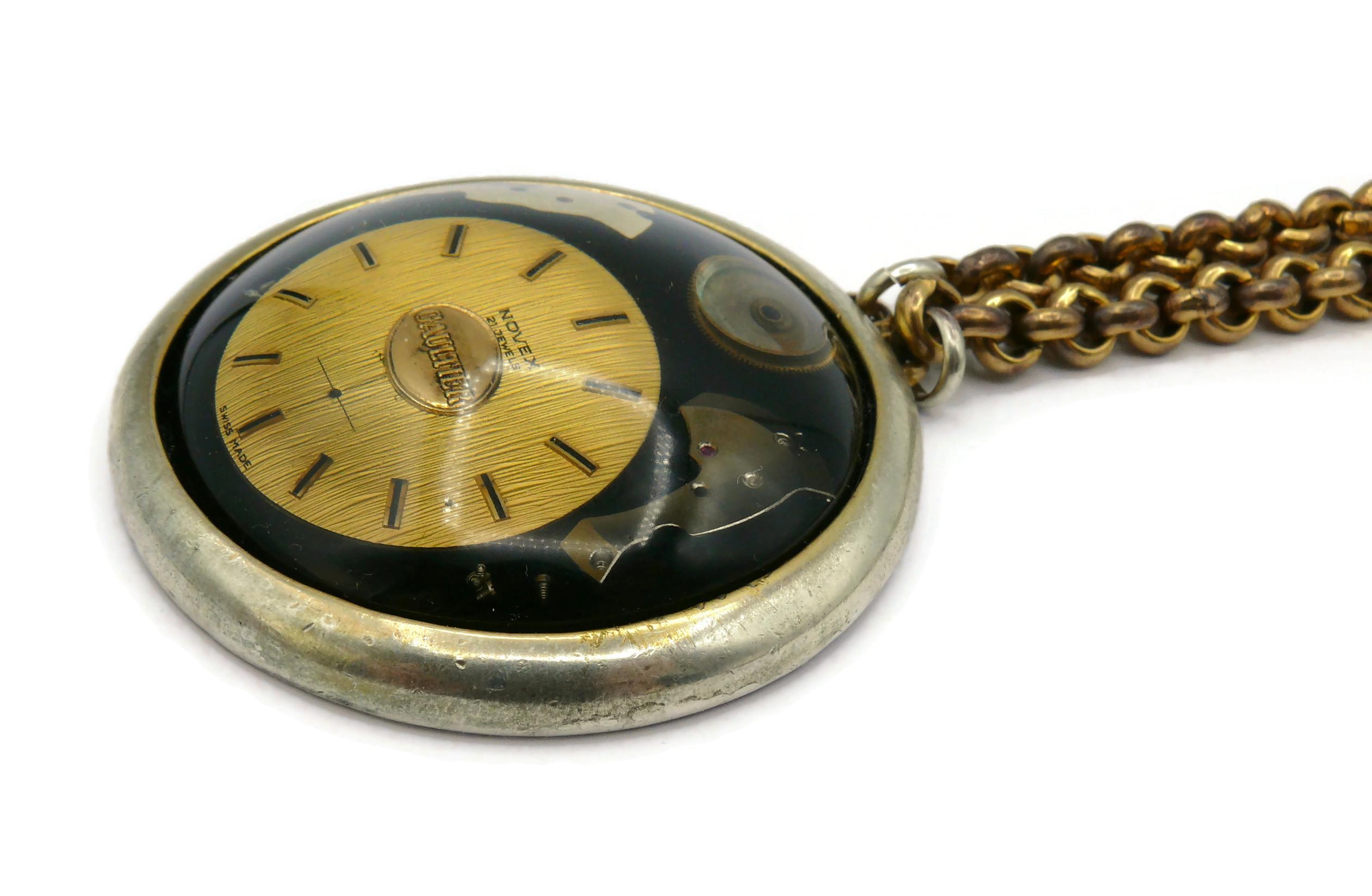JEAN PAUL GAULTIER Vintage Steampunk Watch Necklace For Sale 7
