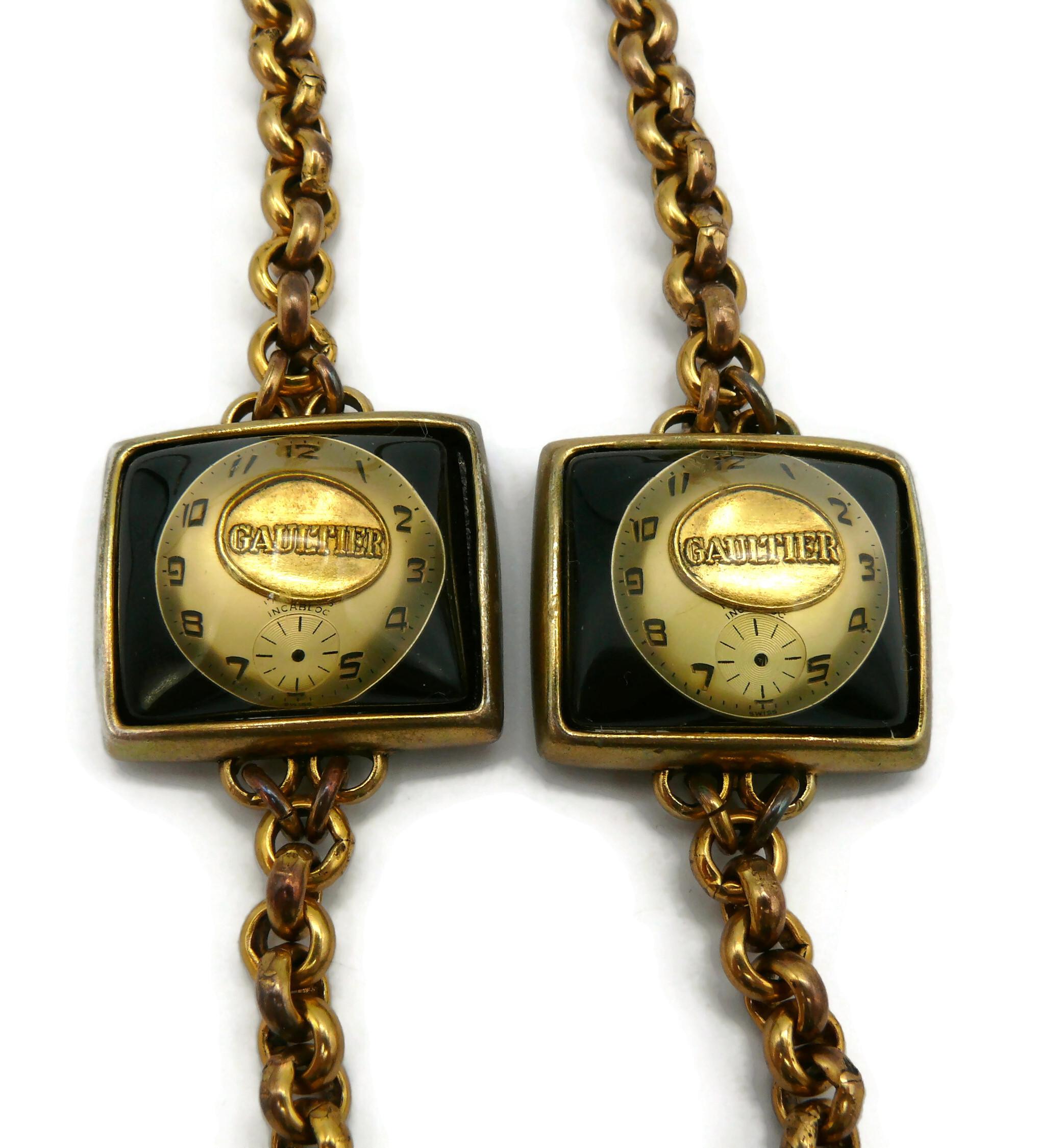 JEAN PAUL GAULTIER Vintage Steampunk Watch Necklace For Sale 9