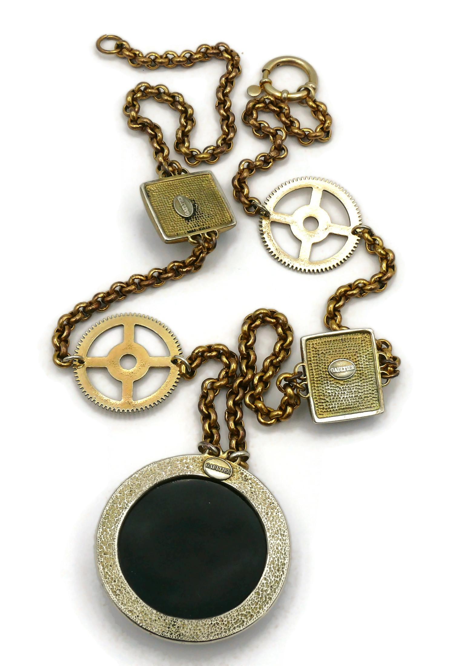 JEAN PAUL GAULTIER Vintage Steampunk Watch Necklace For Sale 11
